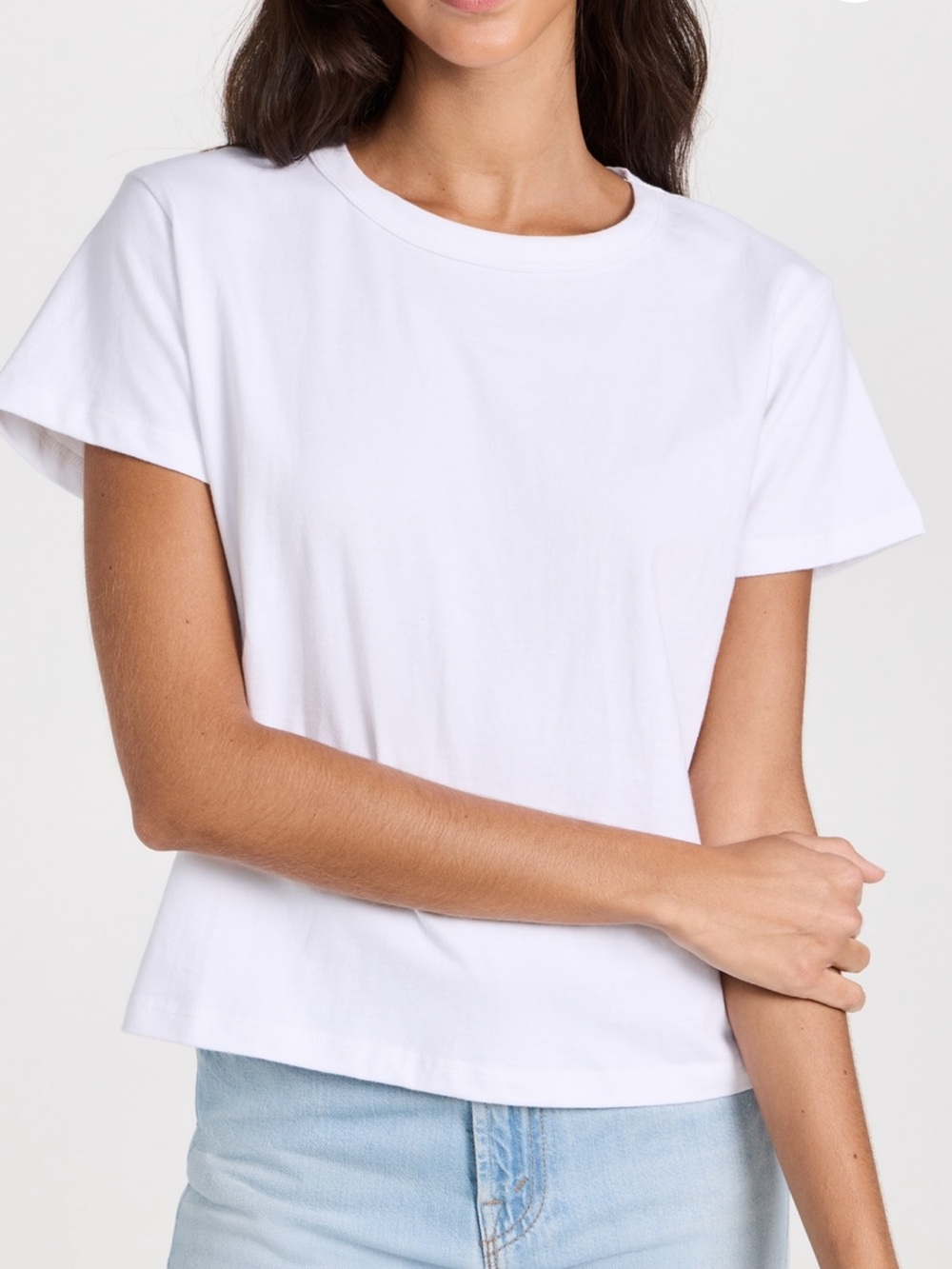 SET OF 2 LESET White The Margo Short Sleeve Crewneck Tee